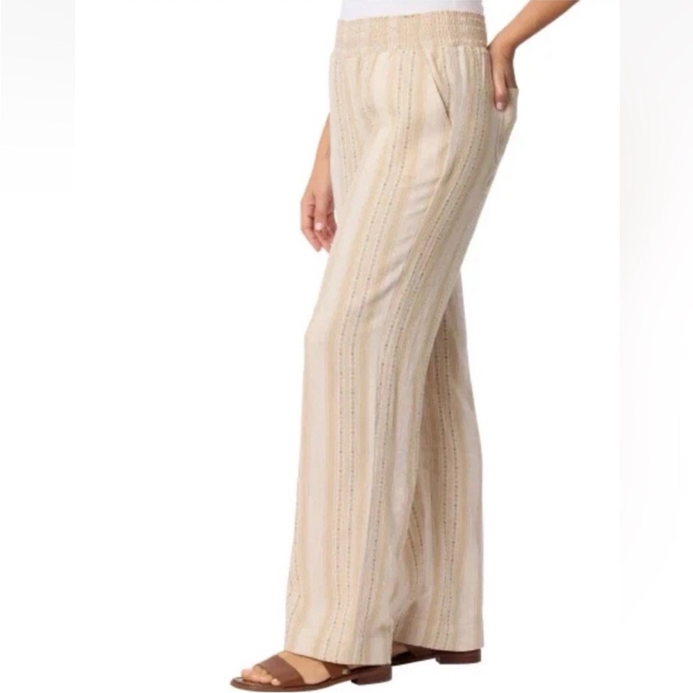 Briggs New York Women's Linen Blend Pull-On Pants โ Tan, Size XXL, Relaxed. NWT